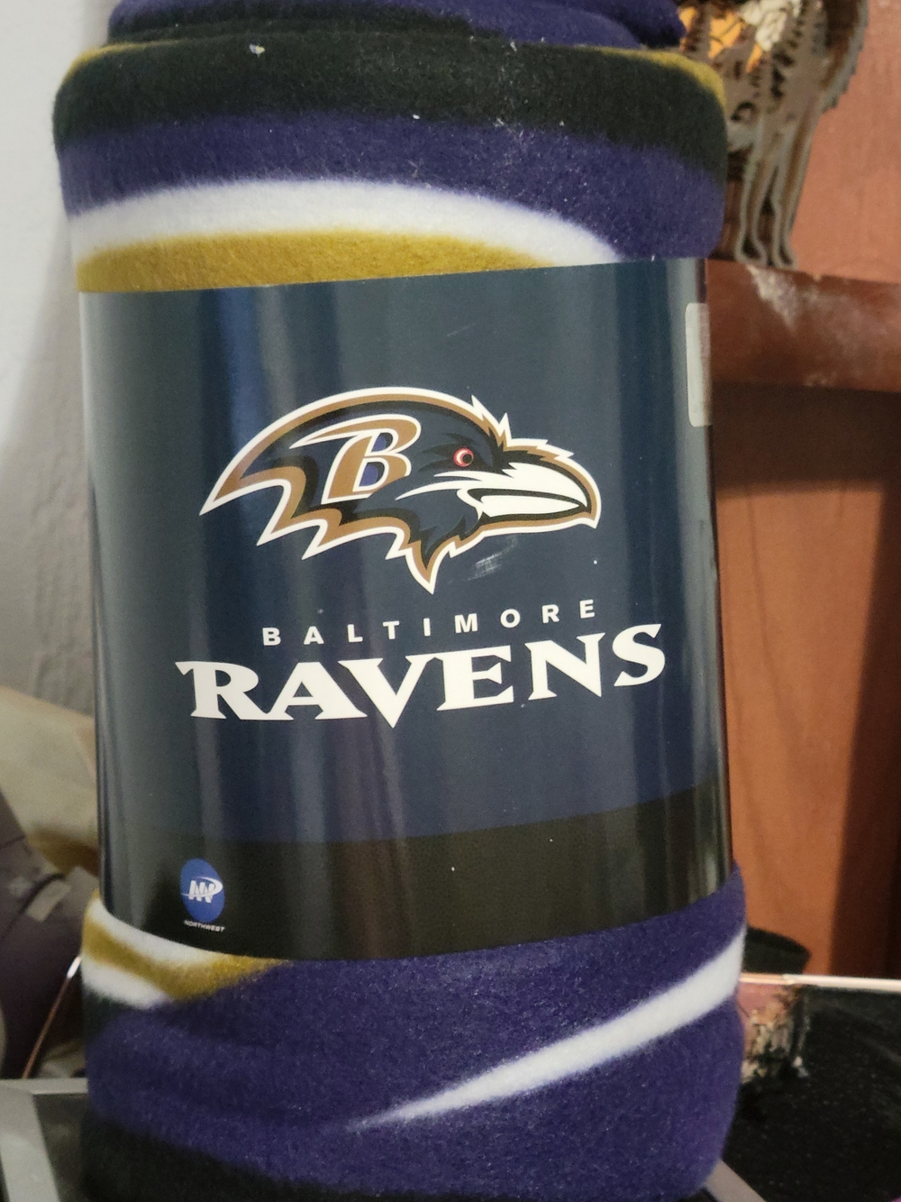 NFLNWT! Baltimore Ravens Fleece Throw - Purple/Black/Gold